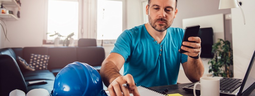 Man managing his SMSF (self managed super fund).