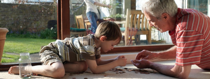 Personal superannuation and savings discussion between grandpa and grandson.